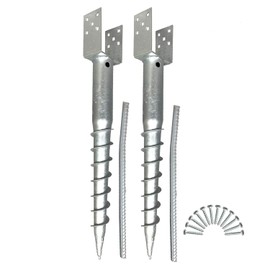 Ashman Ground Screw (2 Pack), No Dig, U-Model Screw in Post Stake - 27" Inch Long, Fits Standard 4x4 (3.5" X 3.5" Inch) Great for Mailbox Posts.