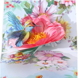 CawrdWhish Greeting Cards Butterfly Flower, Forever Flower Bouquet 3D Pop Up Birthday Gifts for Women Wife Mom Daughter Sister Aunt Grandmother, Anniversary Card, With Envelope