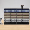 32 Compartments Literature Organizer with 2 Drawers Adjustable Shelves Desktop