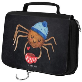 Mr. & Mrs. Panda Toiletry Bag Spider Agathe Coffee, gray, Hand Drawn