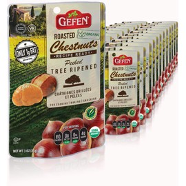 Gefen Organic Whole Roasted & Peeled Chestnuts, 3OZ (24 Pack)