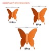 Glitter 3D Butterfly Wall Stickers - Orange