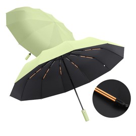Maibar Umbrella Windproof Strong, 24 Ribs Waterproof Umbrella, Folding Travel Umbrellas, Wind proof Parasols for Men and Women (Matcha Green)