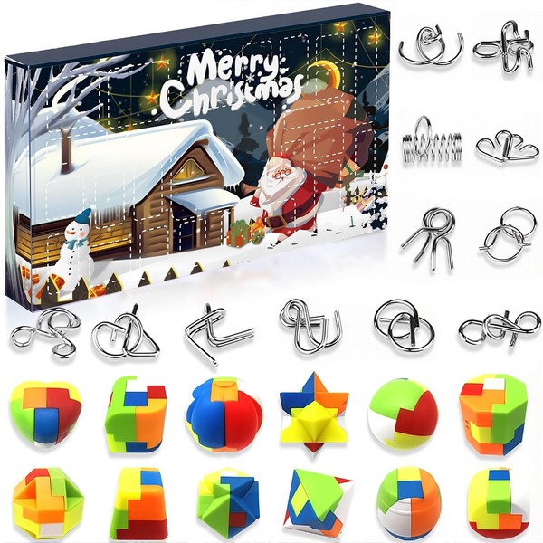 Advent Calendar 2025, Christmas Countdown Calendar with 24Pcs Balance IQ