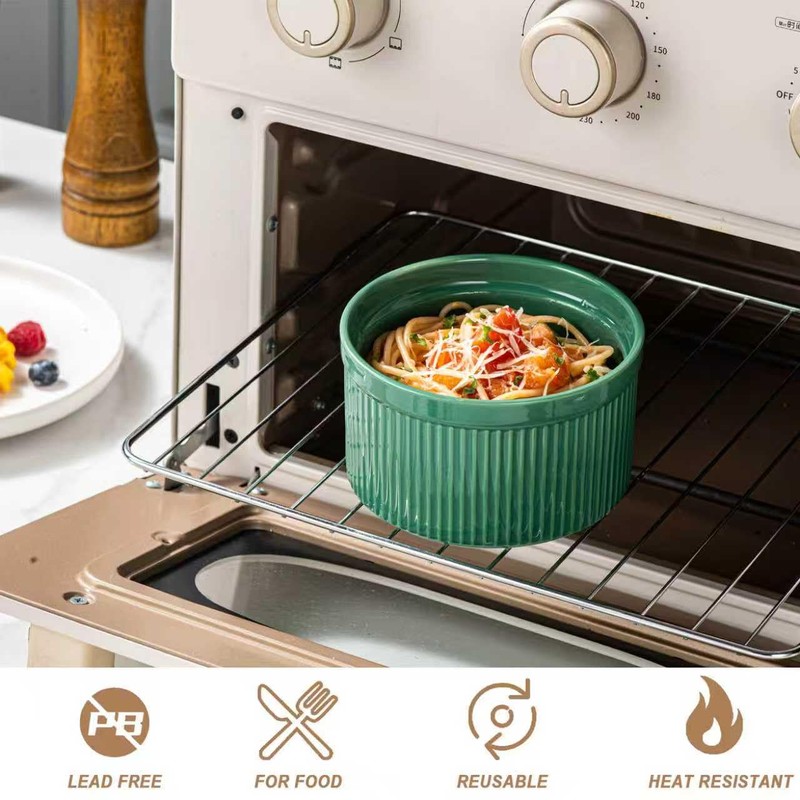 Hoilse Ceramic Bowls with Lids, 20-oz Microwave Safe Food Storage