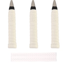 ILLUVA Pack of 3 Tennis Racket Grip Tape, Non-Slip, Badminton Grip Tape, Overgrip, Squash Replacement Racket Grips (White)