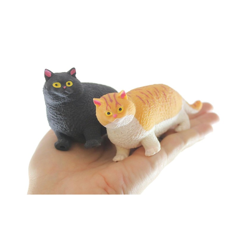2 Fat Stretchy Cats Crushed Bead Sand Filled - Kitty