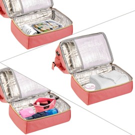 Viedouce Baby Changing Bag Backpack, Small Changing Backpack, Breast Pump Bag, Backpack, Picnic Bag, Lunch Bag, Insulated, Multifunctional Travel Backpack for Office, Camping (Pink, 8L), mini pink