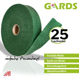 Gards® Baumanbinder Set of 2 - Fleece Tape - Garden Cord, 25 Metres, Breathable, Breathable, Breathable, Weather-Resistant, 100% from Austria, 30 mm Wide, 200 g/m², Green