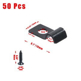 Crapyt 50 Pcs Galvanized One Hole Wire Clamps, U Bracket Clamp with Screws, Heavy Duty Strong No Sharp Rigid Strap Clip Conduit, Cable Wire Clips for Wall Mounting（5mm,Black）