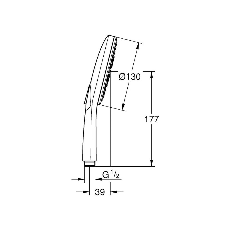 Grohe 26544000 Rainshower Smartactive 130 Hand Shower (3 Jet Types,