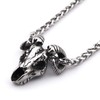 GUNGNEER Stainless Steel Ram Skull Pendant Necklace Cool Satanic Devil