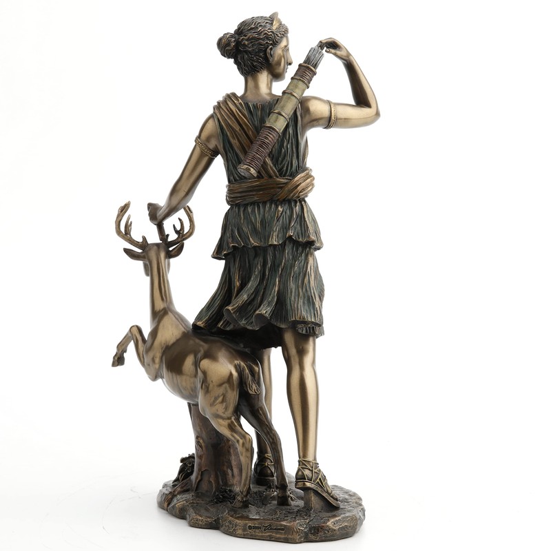 Veronese Design Resin Statues Diana Greek Goddess The Hunt, Moon