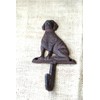 Vintage 6 Cast Iron Antique Style Dog Coat Hooks Hat