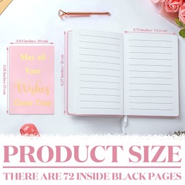 Ctosree Bridal Journal Diary Notebook with 144 Lined Pages Pink Wedding Planner Wedding Notebook 8.27 x 5.71inches Miss to Mrs. Journal with Diamond Pen and Card PU Leather Hardcover Journal Notebook