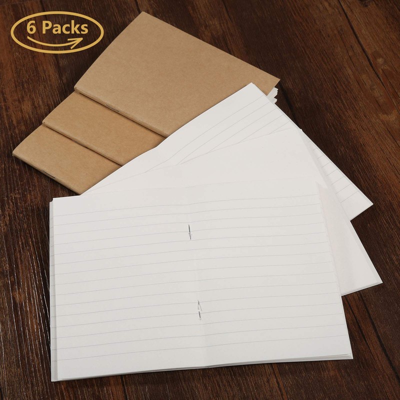 6Packs Traveler's Notebook Inserts Journal Refills for Leather Travel Journals