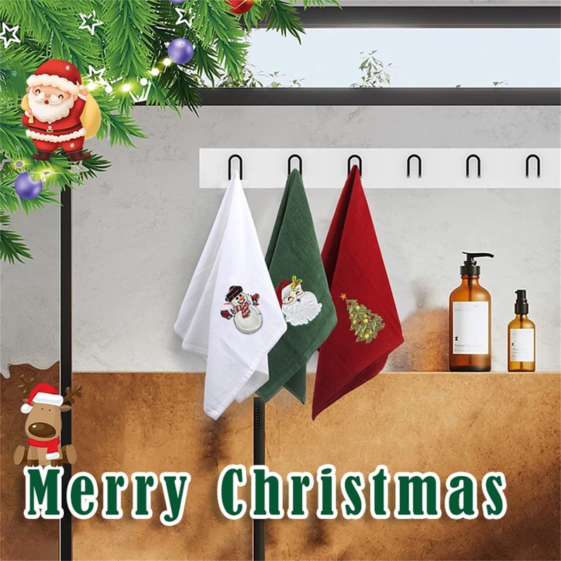 Embroidered Christmas Towels, 3-Pack Gift Set, Christmas Towels Holiday Hand