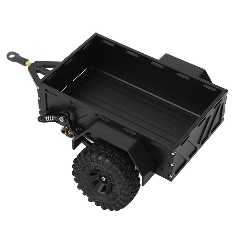 RC Car Hitch Trailer Aluminum Alloy Antislip Rubber Tire Rustproof