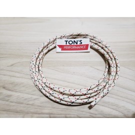 Ton's Performance 10 feet Vintage Braided Cloth Covered Primary Wire 10 gauge 10ga White Black Red