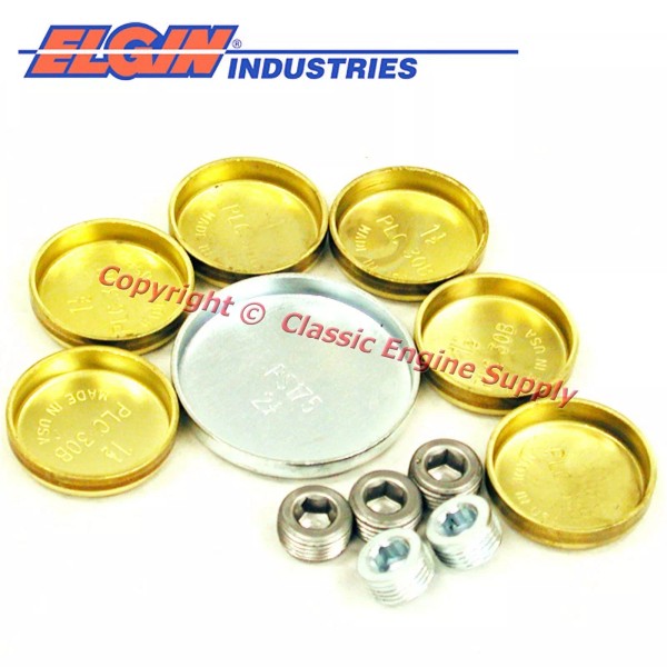 Elgin New Brass Block Freeze Plug Set Fits Ford 351C
