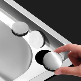 2 Pcs Sink Hole Cover Kitchen Sink Tap Hole Plate Stopper Cover Bathroom Faucet Hole Cover Stainless Steel Sink Overflow Covers Sink Accessories (35mm)