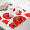 Beabes Poppies Dish Drying Mat,Beautiful Flower Red Poppies Drying Mat