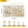 220 Pcs Wooden Beads for Crafting, Round Wood Beads 6-14mm