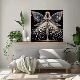 ZHUDENGXJL 5D Diamond Painting Kits for Adults,Colourful Angel Wings Fairy Diamond Art Kits for Adults,DIY Full Drill Diamond Dot Gem Art Kits for Adults Beginners,Wall Home Decor 12 X 12inch