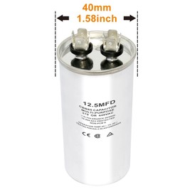 CBB65 Circular Run Capacitor, 450VAC 12.5 uf/MFD 50/60Hz Round Start Capacitor - Very Suitable for Air Conditioning, Fan Capacitor, Etc. (12.5 uf)