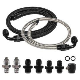 6AN Power Steering Pump Hose Kit Compatible with Chevy C10 LS Swap Connects, Fit for GM Type 2 Pressure Line