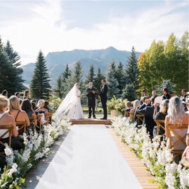 White Aisle Runner for Wedding Ceremony: 2FT×15FT Sequin Fabric - Sparkly Carpet Runner for Thanksgiving Day Bridal Shower Outdoor Grass Floor Indoor Rug Runner Hallway Decor