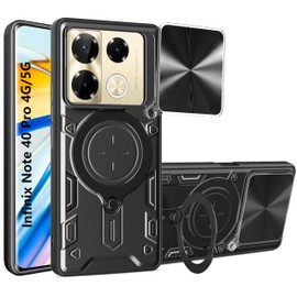 USDILU JS Funda para Infinix Note 40 Pro 4G/5G Case Uso Rudo Protector cámara Soporte Grado Militar Antigolpes rígido Acrílico Carcasa Cover