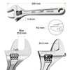Jetech 8-Inch Adjustable Wrench - Professional Heavy Duty Chrome Vanadium