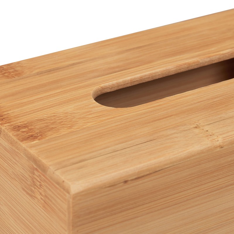 Relaxdays Bamboo Tissue Box (H x W 7.5 x 24 cm x