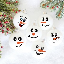 36pcs Snowman Face Stickers for Crafts Cute Christmas Ornaments Vinyl Snow Man Face Decals Xmas Winter Holiday Stickers for Window Glass Cups Balls Jars Wall Party Supplies Home Decoration(snow36)