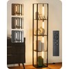 GOEBLESON 64.2" Display Shelf with Light, Modern Corner Floor Lampe
