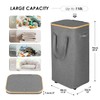 WELTRXE WELTRXE Gray Laundry Hamper with Lid and Wheels, 110L