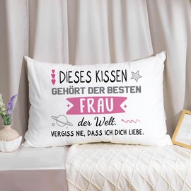 Yufansd Gifts for Wife Valentine's Day Cushion Covers This Cushion Belongs to the Best Woman in the World Idea Woman Cushion Decoration Birthday Christmas Wedding Gift Pillowcase 50 x 75 cm (Woman)
