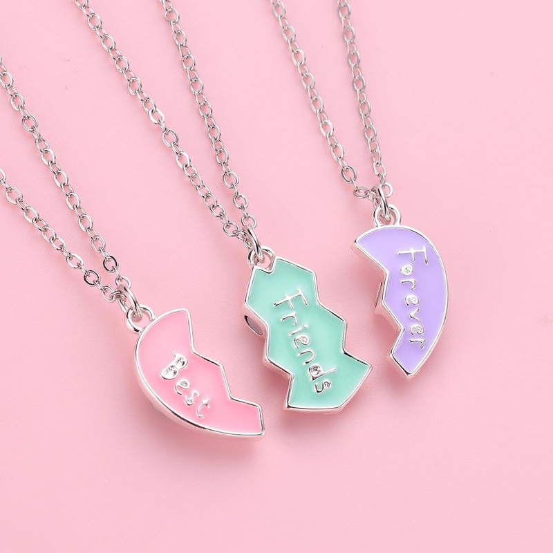 Saalort - Collares con colgante de corazón magnético para 3