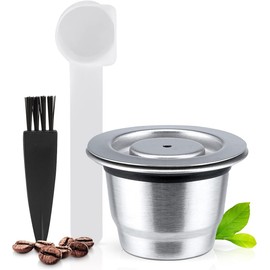 Refillable Coffee Capsules Stainless Steel Reusable Nespresso Pods Compatible with Nespresso Original Line Machines (100 Lids only)