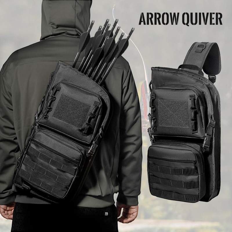 PSKOOK Archery Back Arrow Quiver | Adjustable Ambidextrous Dual-sided Carry