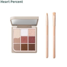 HEART PERCENT Dote On Mood Eye Palette + Brush Duo Set 3items, Eye Palette:01 ROSE FACETS