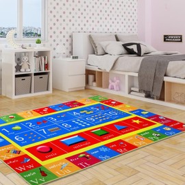NANAN Kids Rug 5x7 Kids Room Rugs for Bedroom Carpet Kids Educational Rug Extra Large Soft Crawling Play Mat for Children Toddlers Classroom Playroom Alphabet Nursery Area Rug