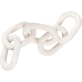 HAN-LBG Wood Chain Link Decor, Hand Carved Boho Decorative Wood Chain, 5-Link Wood Chain Knot Ornament for Rustic Country Decoration, Farmhouse, Bedroom, Living Room, Coffee Table