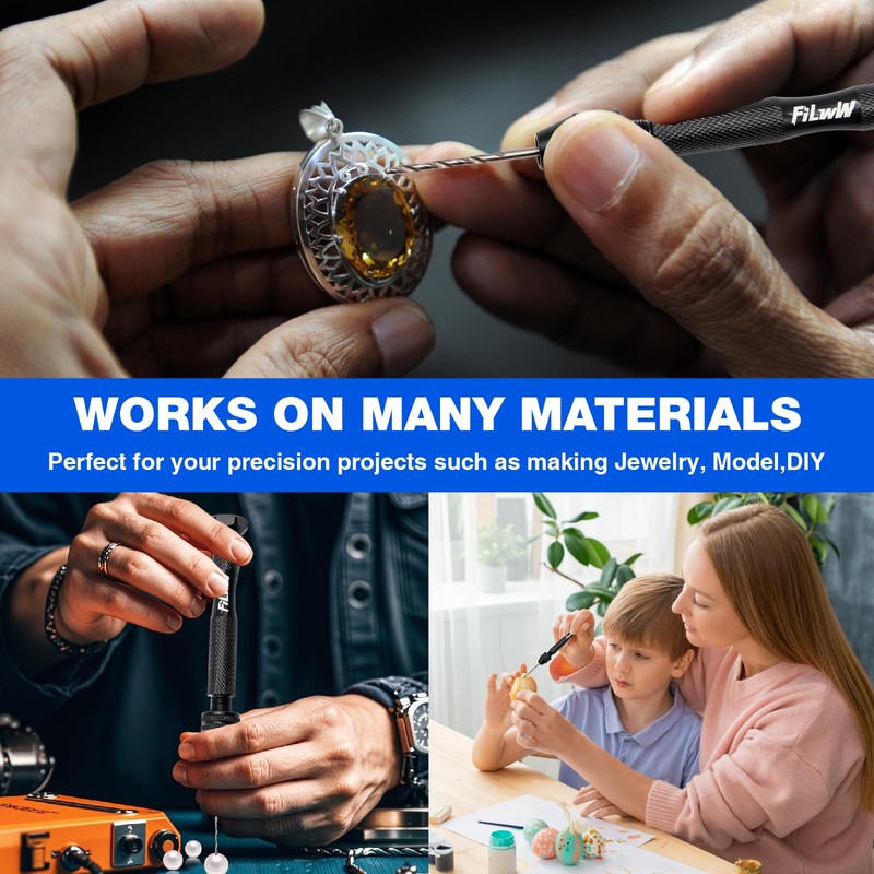 FiLwW Pin Vise Hand Drill, 20 Pieces Hand Drill Bits