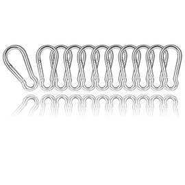10 PCS 2.36 Inch Spring Snap Hook Carabiner Clip, M6 1/4 Inch Galvanized Silver Steel Quick Link Clip with 260LBS Holding Capacity for Hammock, Dog Leash, Camping, Gym