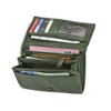 Bear Design Women's Wallet Leather 9 Card Slots Olive Green