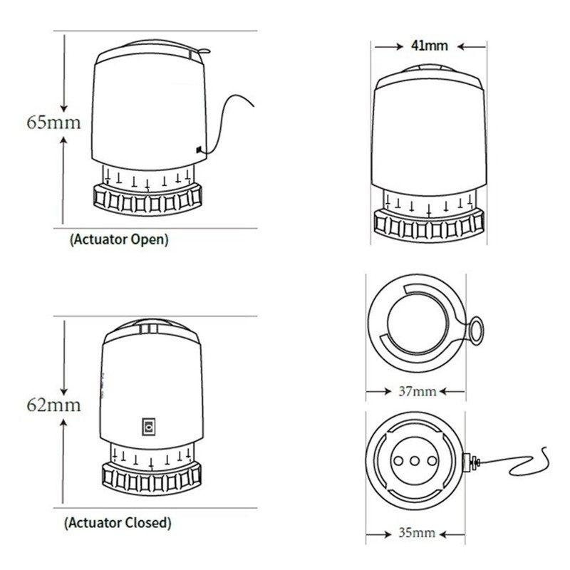 Radiator Valve Replacement Floor Heating Water Collector Thermostatic Electric Actuator