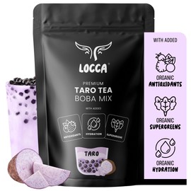 Locca Taro Milk Tea Powder for Boba Bubble Tea (19.75oz) with Organic Taro Super-greens Antioxidants Hydration
