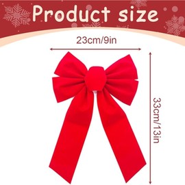 BOBOZHONG Geschenkschleife Groß – Rote Samtschleife Dekoration (33x23cm) für Kranz, Tür & Weihnachten – Keine Montage – Ideal für Hochzeit, Geburtstag, Kamin & Haustür